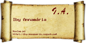 Iby Annamária névjegykártya